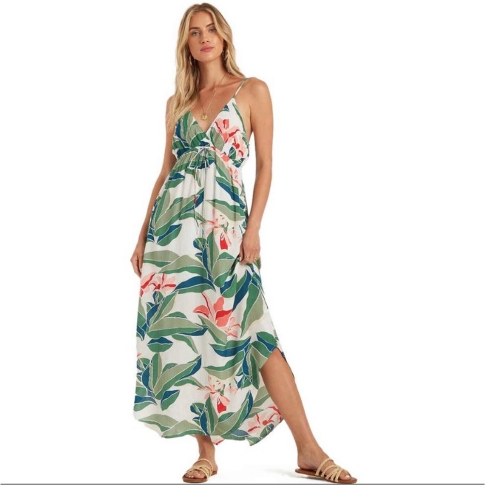 Billabong Like Minded Tropical Maxi Dress Maxi Curved Side